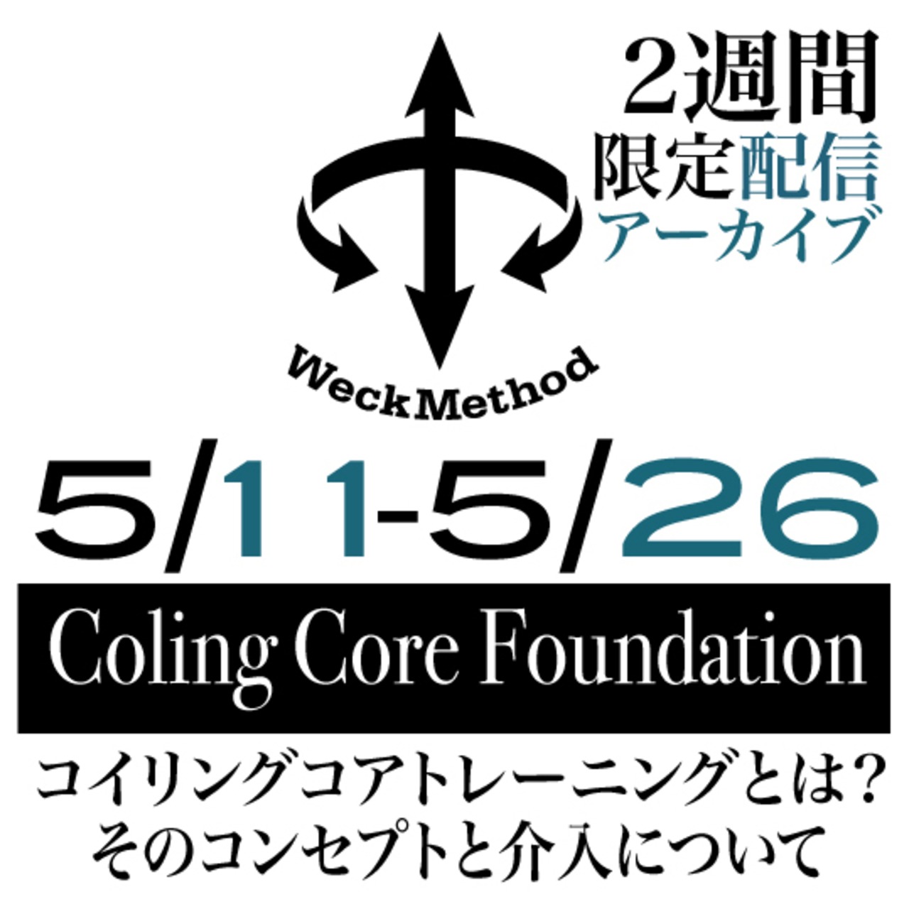 【アーカイブ配信】スパイナルエンジンとコイリングコアーWeckMethodの効果的活用- [90分のオンライン講習］