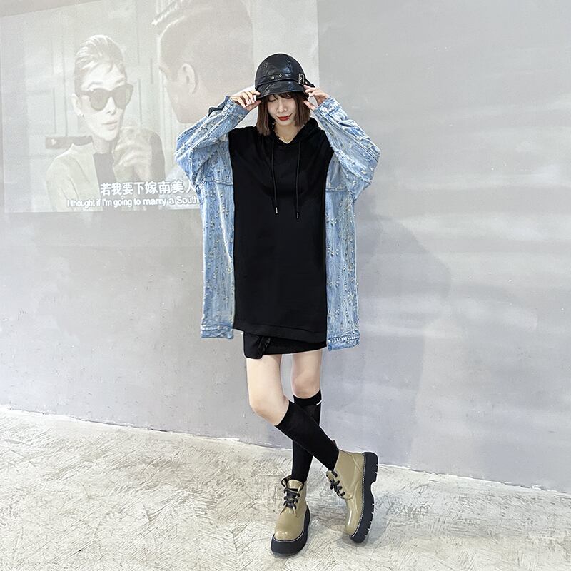 セーター レディースオータム薄手スタイルルーズカジュアルフードジャケット 秋物 ステッチ ラブタオタオダレンハウス15987403283