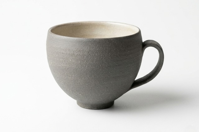 内粉引スープカップ／白華窯 吉永サダム