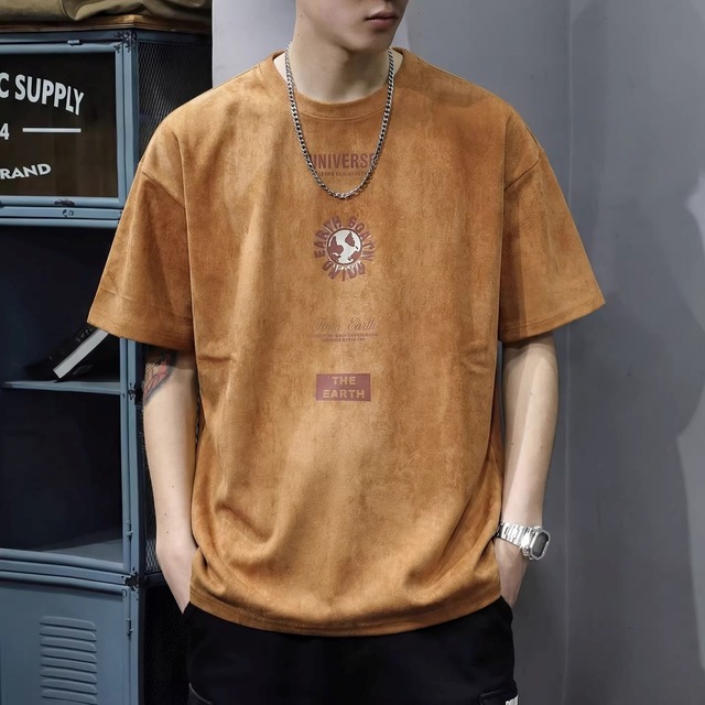 スウェードタッチ ルーズグラフィックTシャツ 5カラー 11325