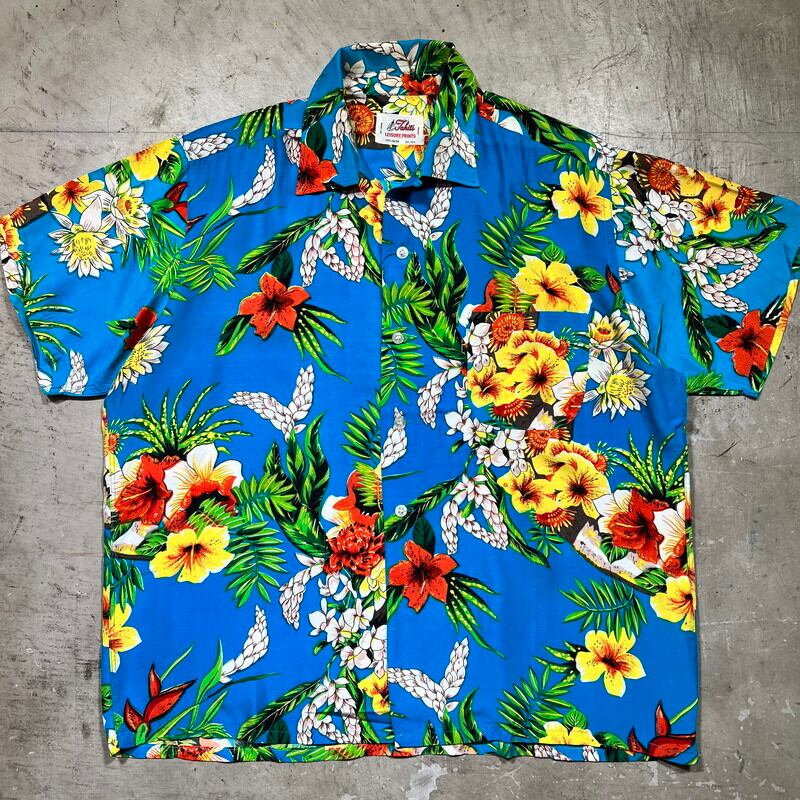 アロハシャツ　ヴィンテージ　ハワイ製　TAHICHI IMPORTS　昭和レトロ アロハシャツ ヴィンテージ ハワイ製 TAHICHI IMPORTS 昭和レトロ