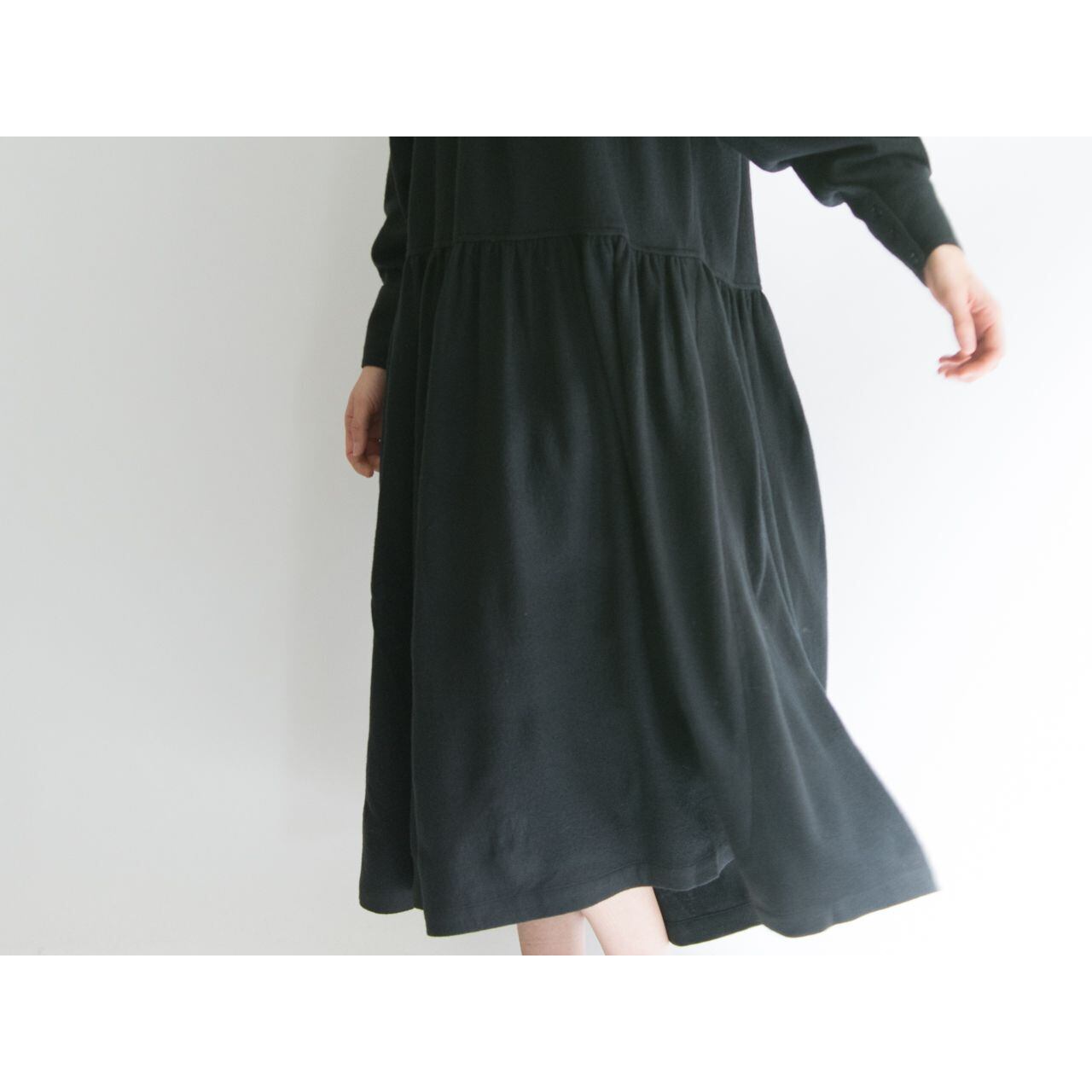 【KENZO】Made in Japan wool jersey gather dress（ケンゾー ウールジャージ ギャザーワンピース）