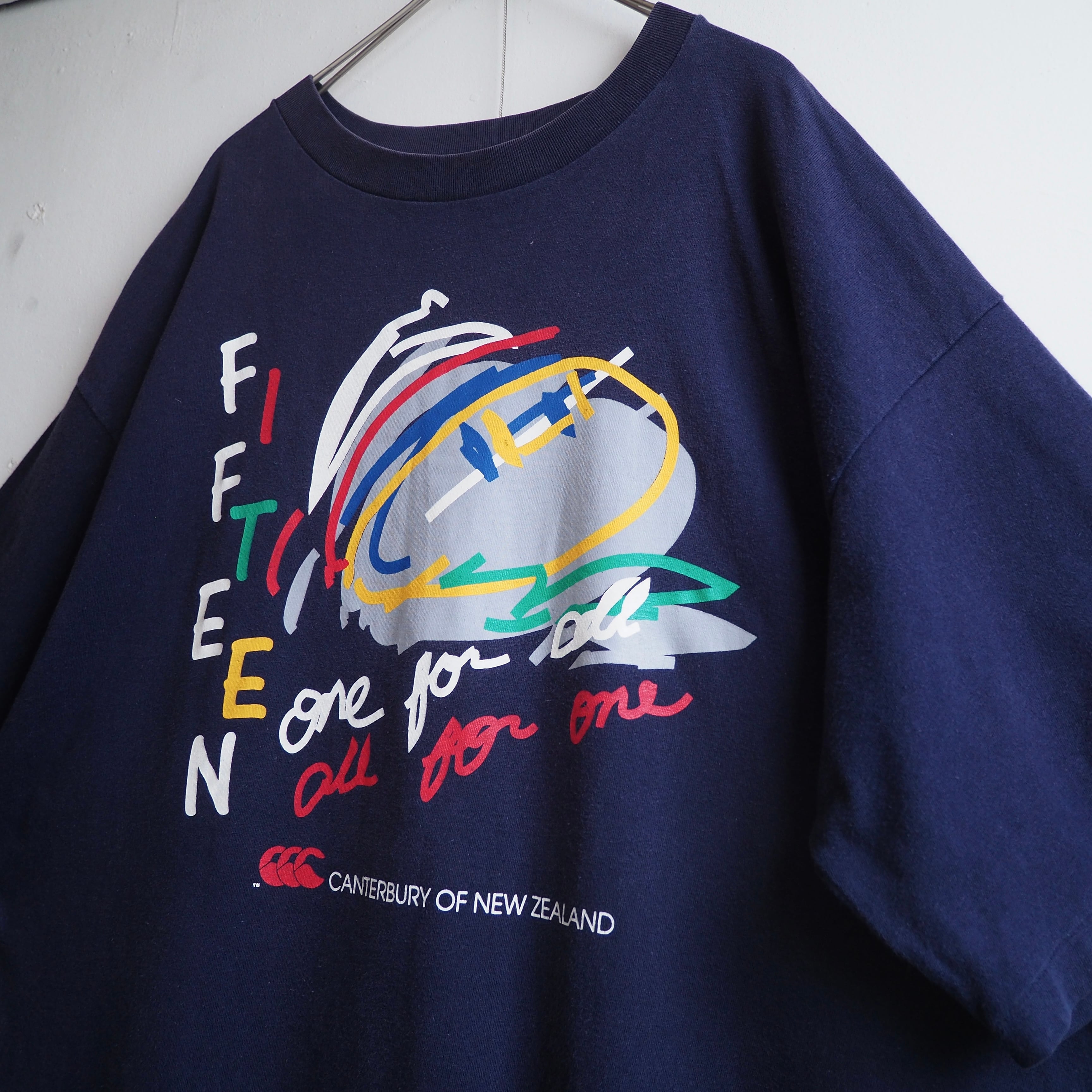 1990s ” CANTERBURY of New Zealand ” graphic printed vintage loose SS Tee