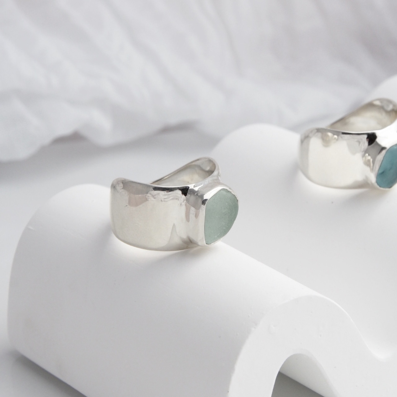 Horizon / Sea Glass Ring Wide