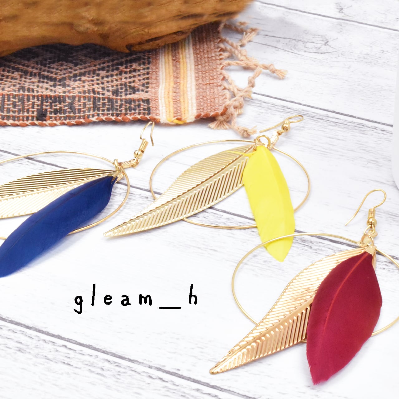 HM　ピアス　ゴールド　シェル　ワインレッド HM ピアス ゴールド シェル ワインレッド