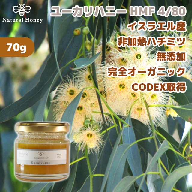 生ハチミツ RAWHONEY ユーカリ 70g イスラエル産 非加熱はちみつ 蜂蜜 ハチミツ HACCP Codex