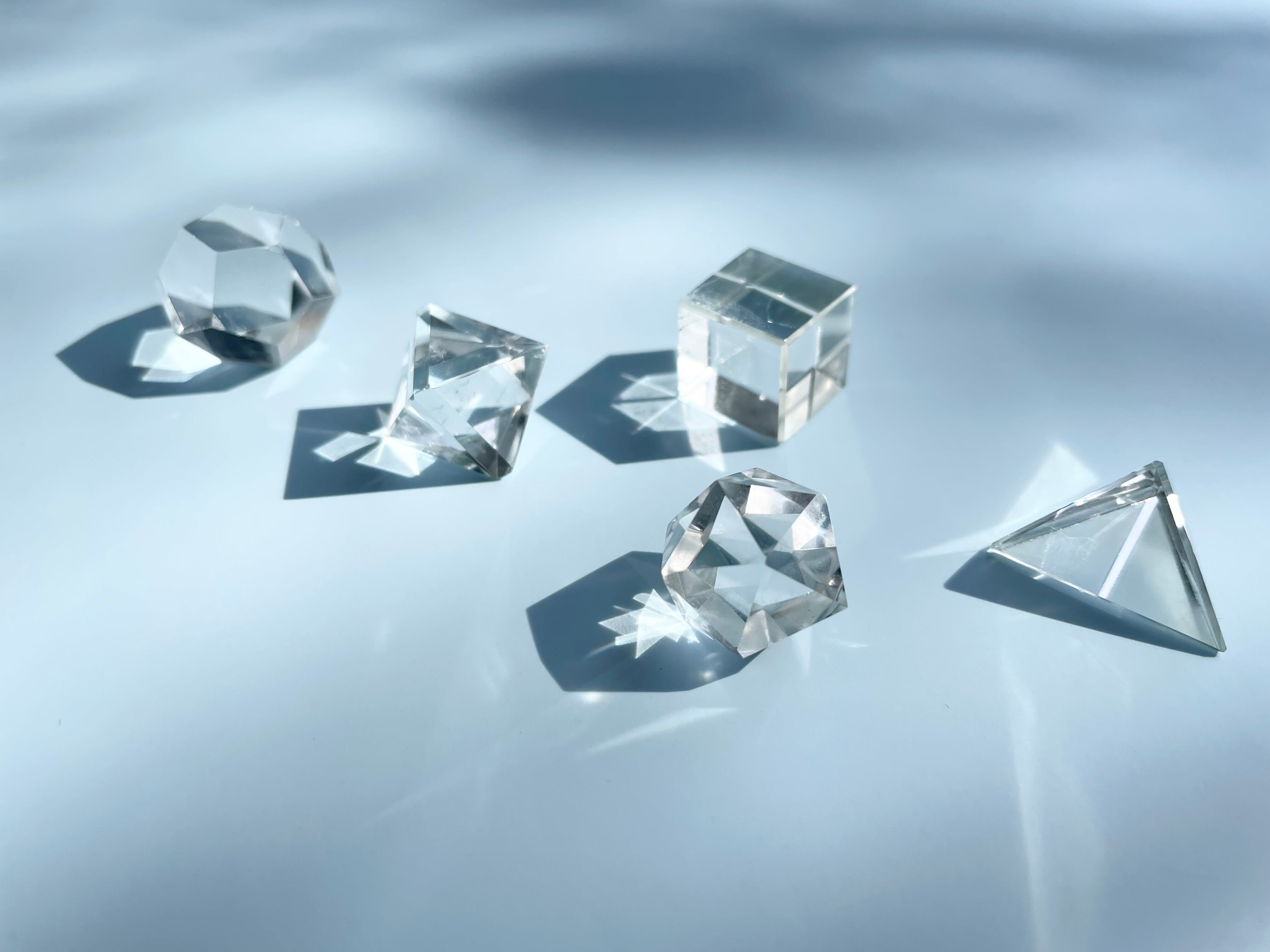 プラトン立体セット(神聖幾何学)　ヒマラヤ水晶