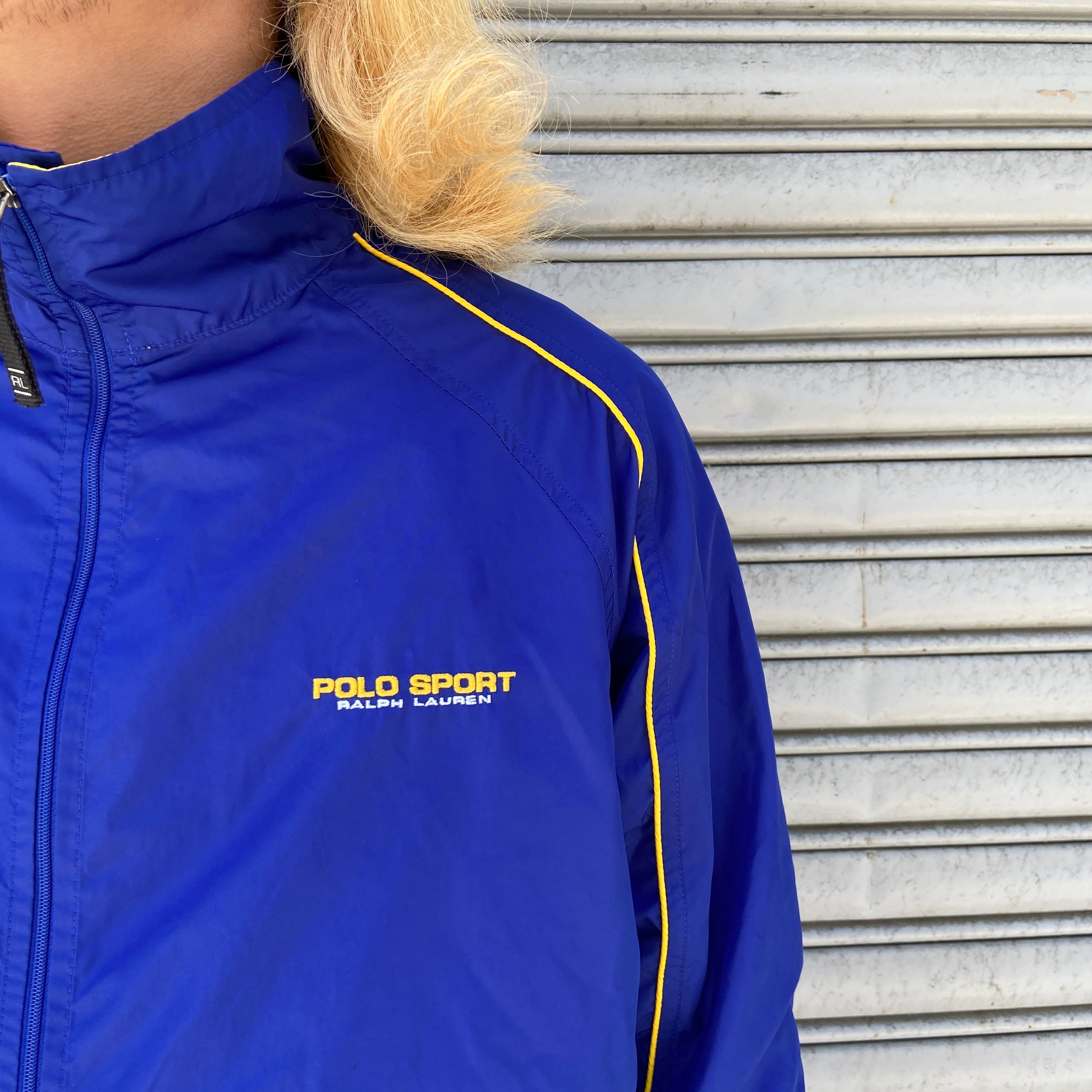 90s POLO SPORT ラルフローレン ナイロンジャケット ブルー M | 古着屋 Uan