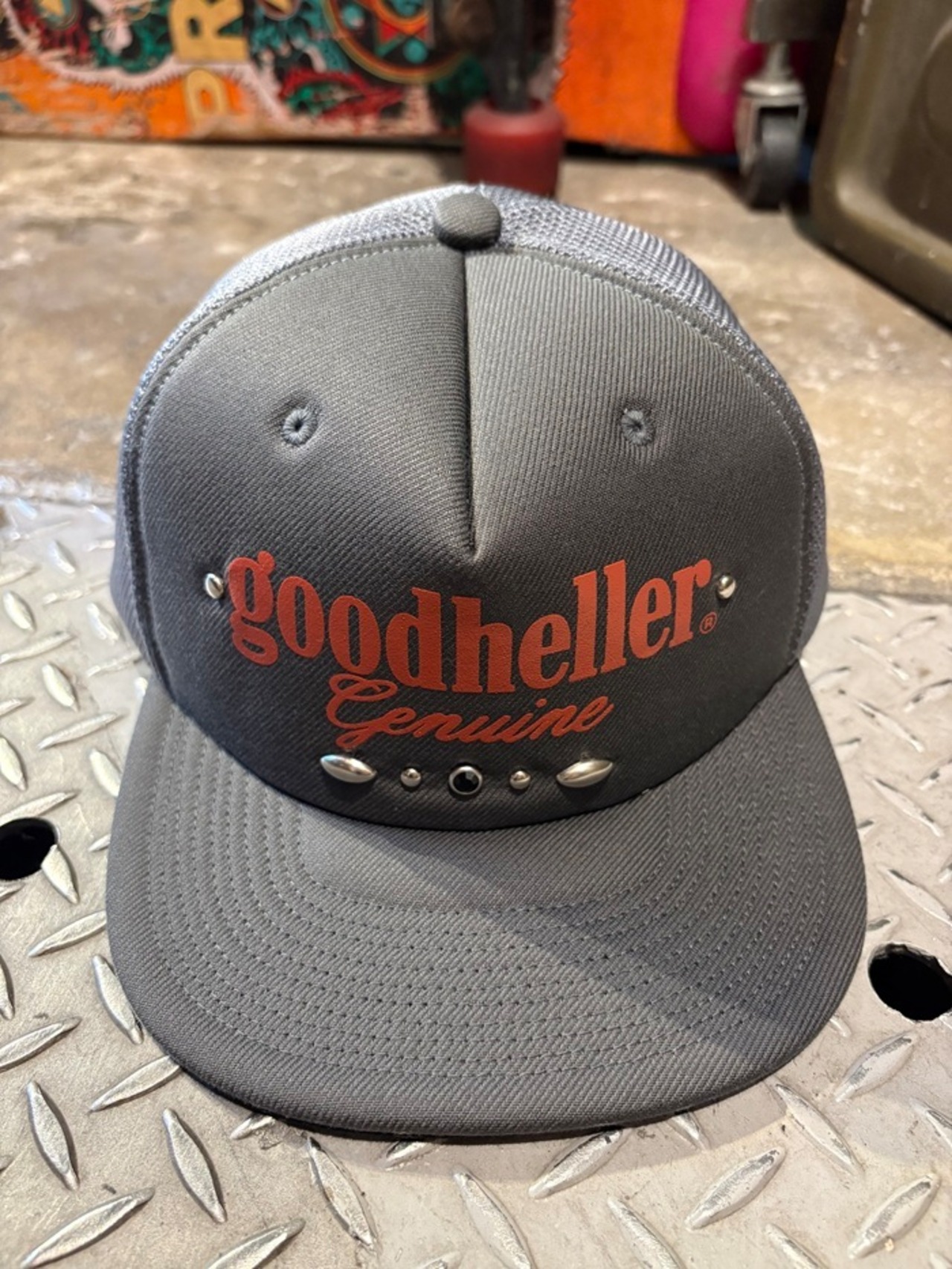 GOOD HELLER / LOGO & STUDS MESH CAP / MASH CAP / GRAY / GH-26AW003 - 1
