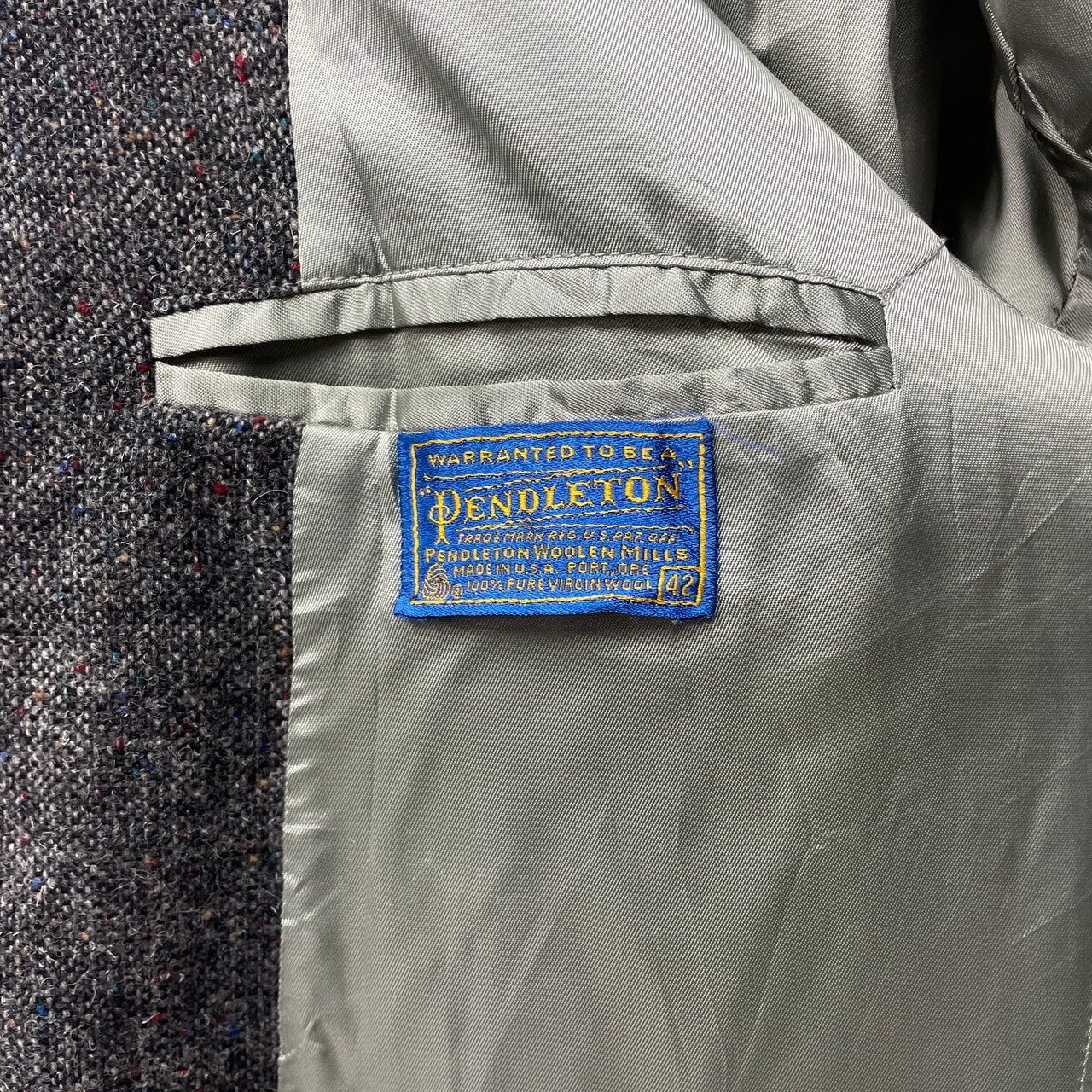 80年代 USA製 PENDLETON ペンドルトン ウール ツイード テーラード 