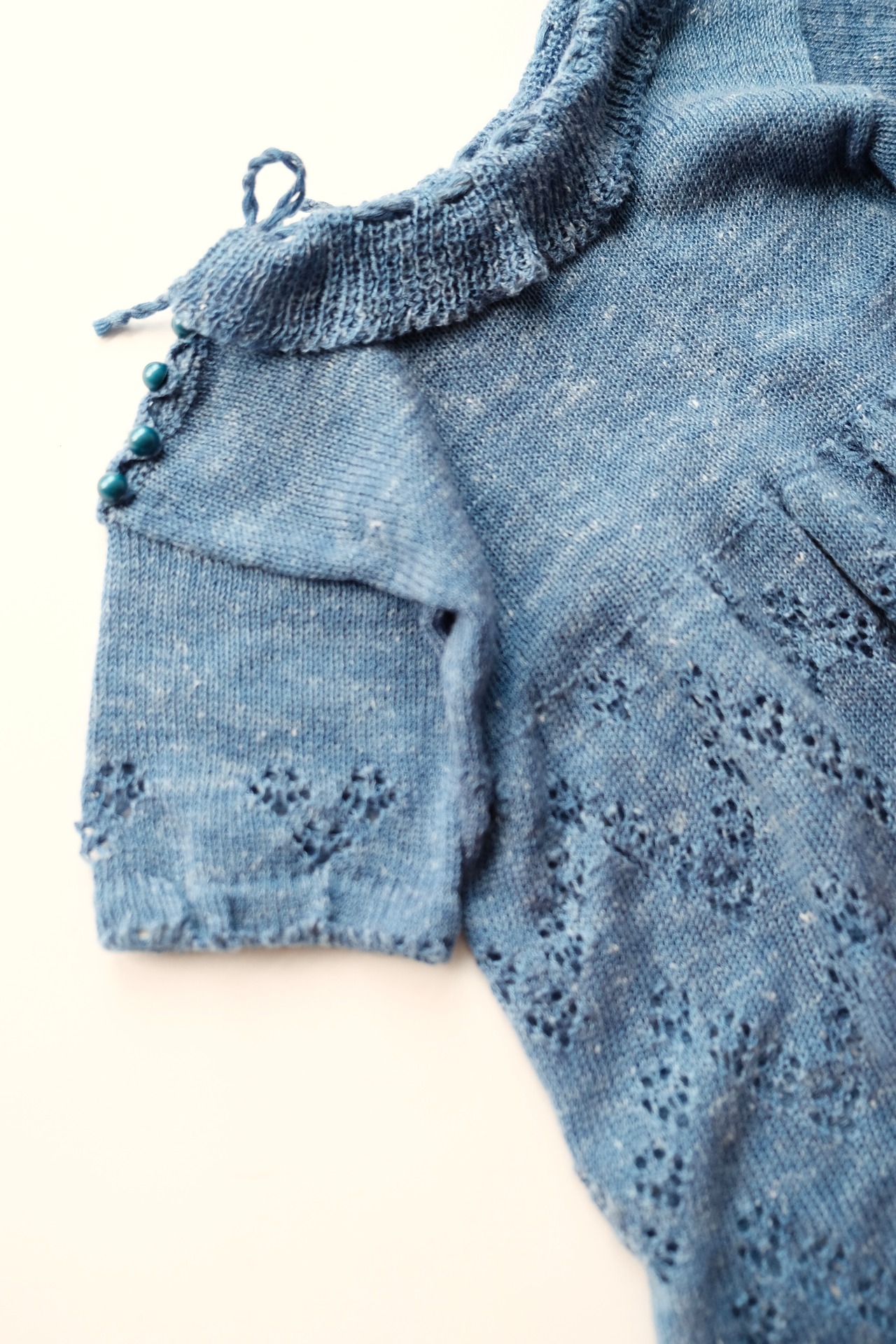 【Kids】Softly knitted blue dress