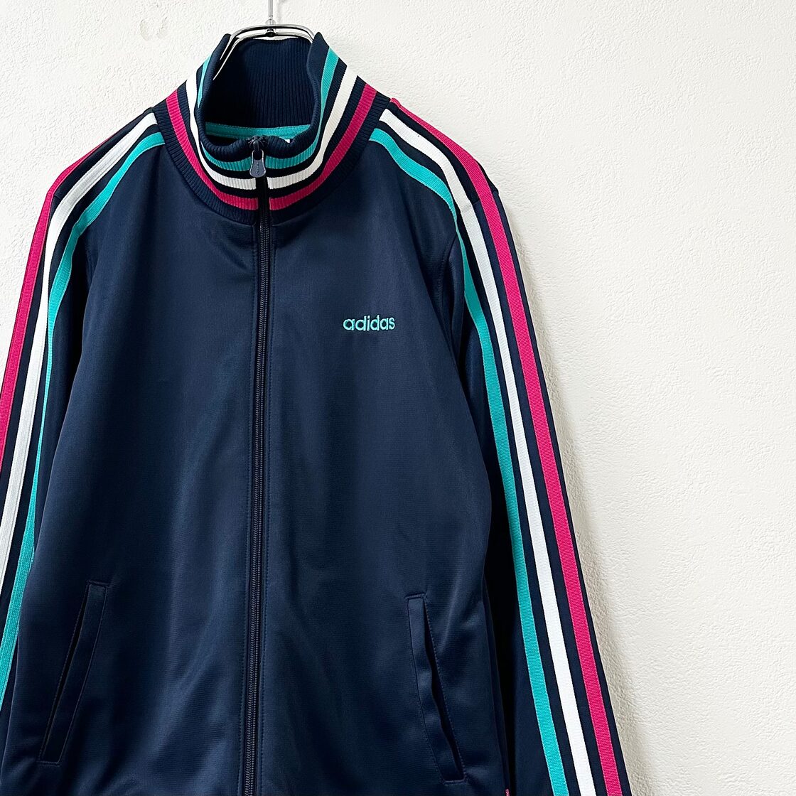 adidas/アディダス☆ジャージ☆トラックジャケット☆ネイビー紺白青 