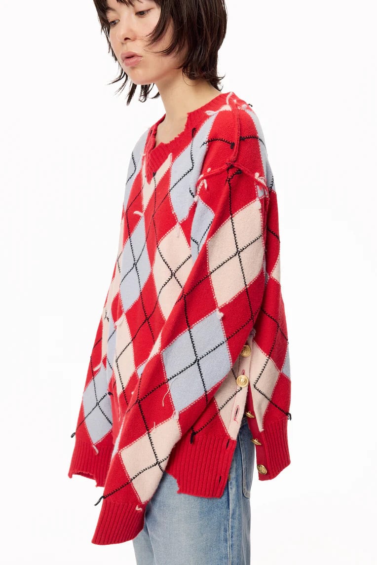25AW】MASU DIAMOND SCRAPED SWEATER (RED) M25F9KN001 | IAAAM ONLINE