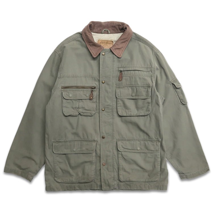 古着 エディーバウアー Eddie Bauer ハンティングジャケット 襟レザー