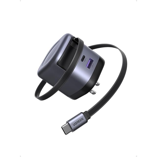 UGREEN 【最新巻き取り式】45W 巻き取り式 急速充電器 3ポート USB-C