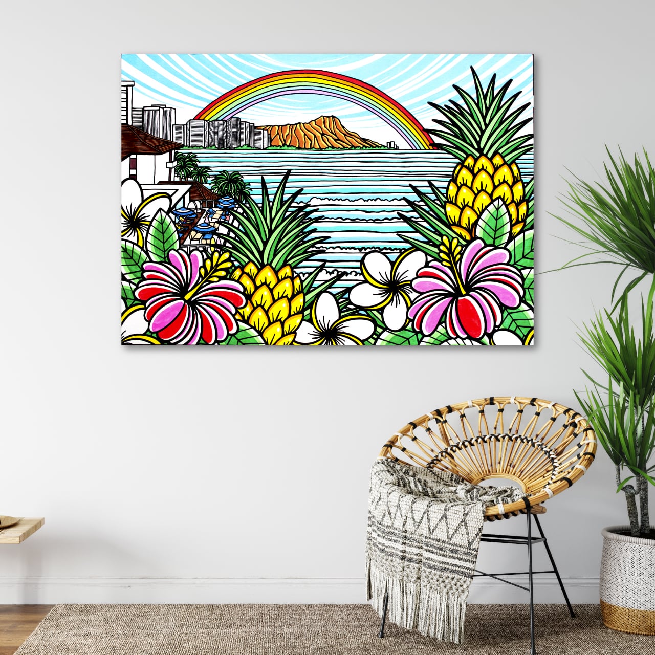 原画】Wood Panel B1 Size（Waikiki Rainbow 2024） | TAMO ART GALLERY