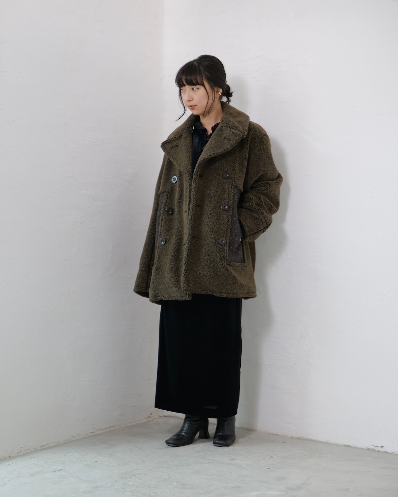 i’m here : - Boa P-Coat :Melange|ケンピメルトン/Extra TIMEピンズ