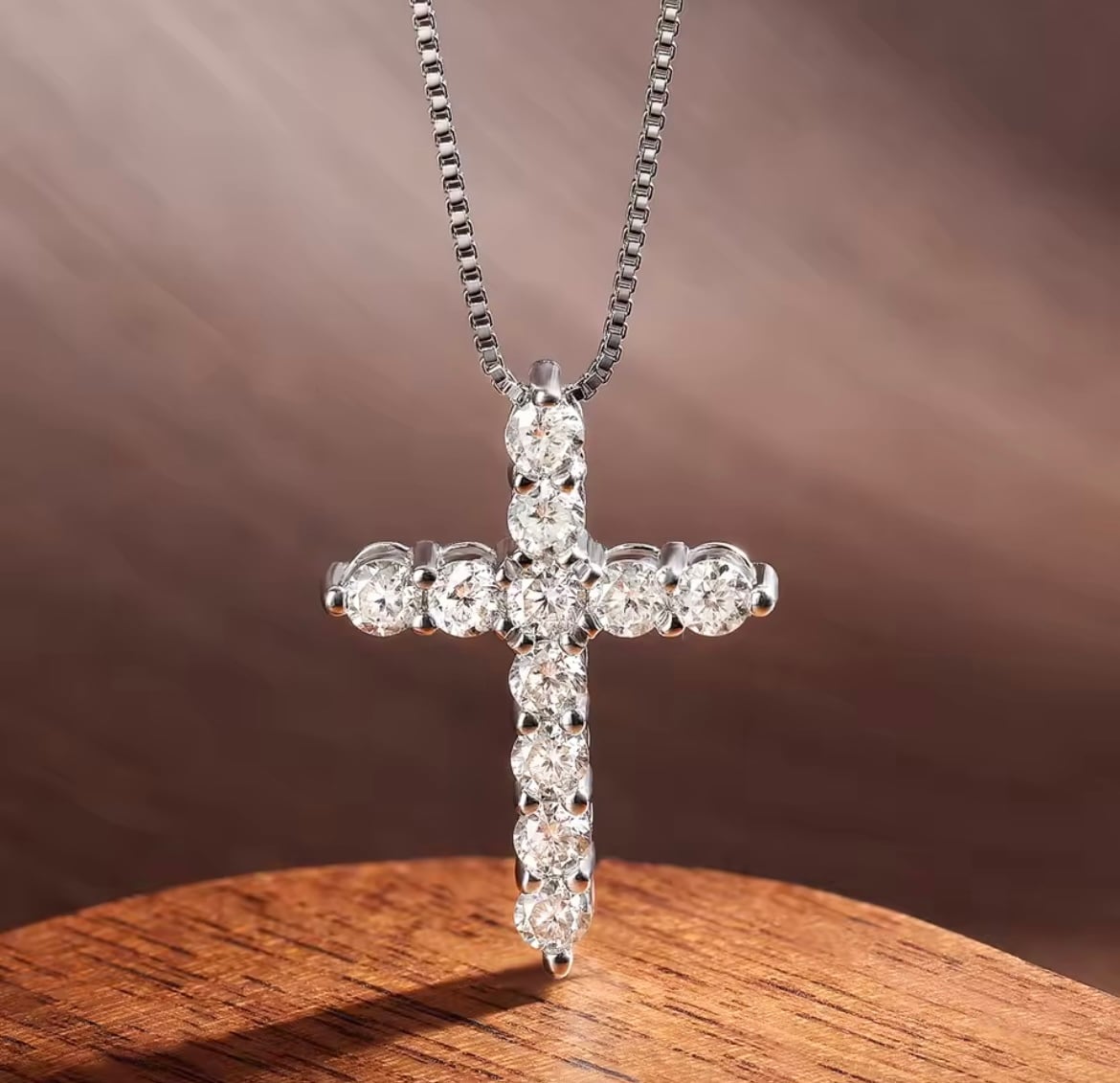 最高級モアサナイト / クロスネックレス / 3ｍｍ モアッサナイト クロスネックレス モアサナイト - Aomu GALLERY