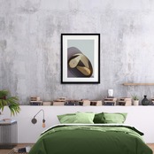 静寂のペア｜光と影が描く洋梨のミニマルアートポスター｜穏やかな午後の静けさを映すキッチン・ダイニングの上質インテリアにA4ポスター