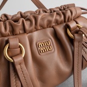 ミュウミュウ ジョワ ミニ ショルダーバッグ ブラウン レザー