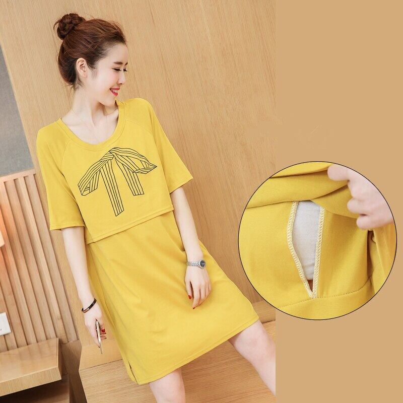 【新作】【送料無料】 マタニティドレスサマー半袖母乳育児ドレス授乳服妊婦妊娠中B0389 ショート ハーフスリーブ 夏物 AL expec396244195231