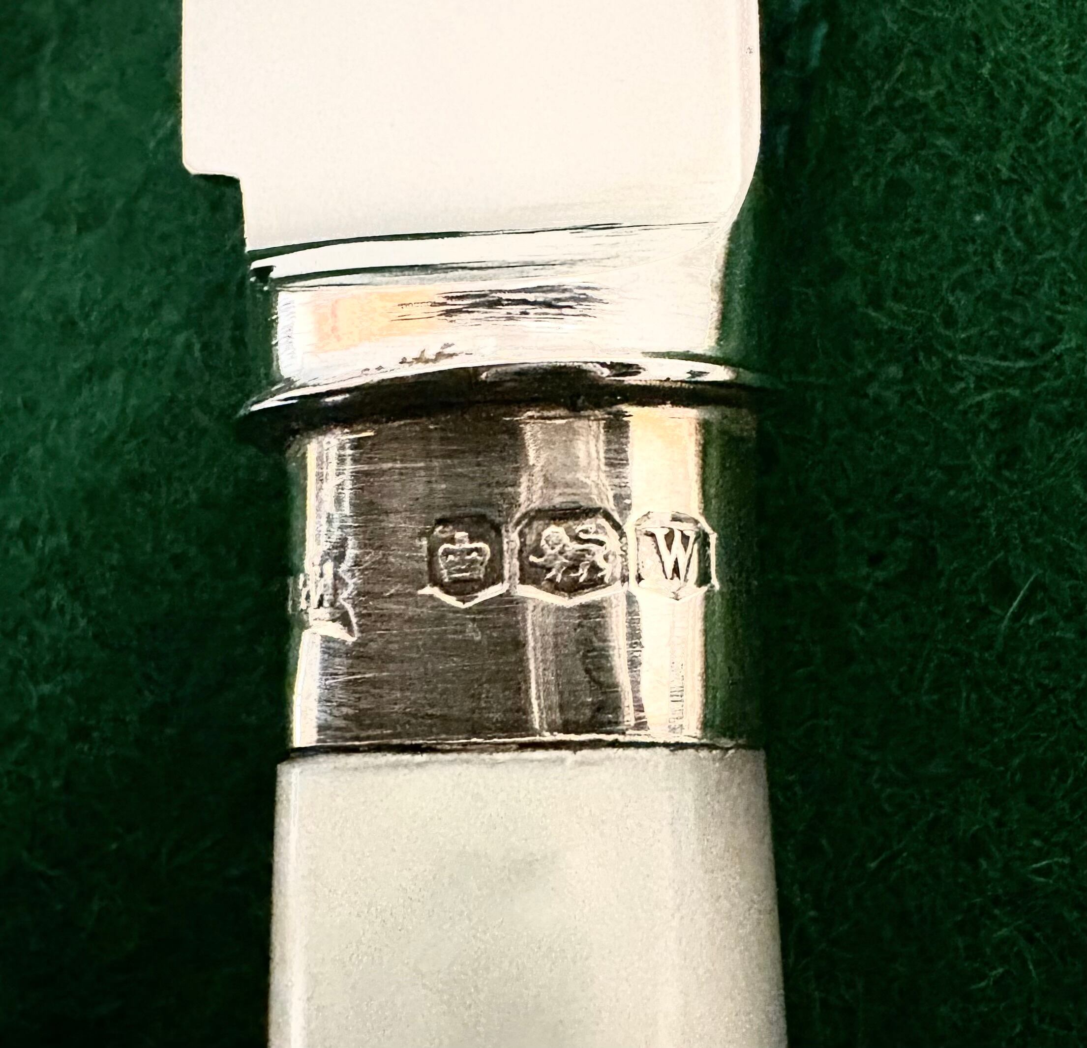 英国アンティーク 白蝶貝 純銀&ステンレス フルーツナイフ&フォーク