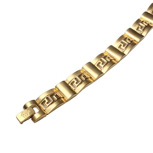 GIANNI VERSACE gold color metal plate link bracelet