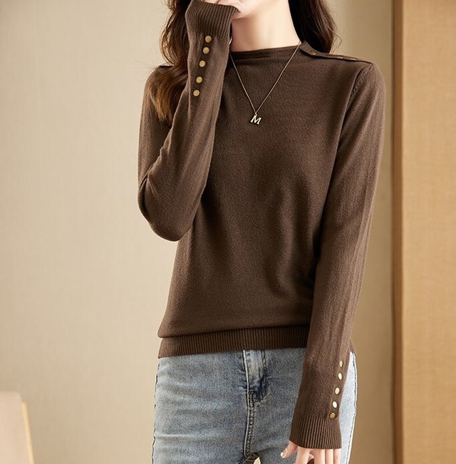 トップス セーター ニット 袖あり 長袖 ストレート かわいい 大人可愛い カジュアル おしゃれ 大人女子 こなれ感 抜け感 存在感 個性的 キュート ラフ ルーズ 春 秋 冬 10代 20代 30代 40代 50代 レディース 学生 ママ 女の子 デート お出かけ 女子会 休日 イベント 旅行 リゾート レストラン ホテル 着回し 普段使い 韓国系 コーデ スタイル 楽ちん モテ プレゼント ギフト 誕生日 S M L XL ブラウン カーキ ブラック ホワイト