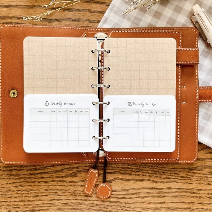 【はんぶんこリフィル下半分用】ミニ6サイズ/ウィークリートラッカー