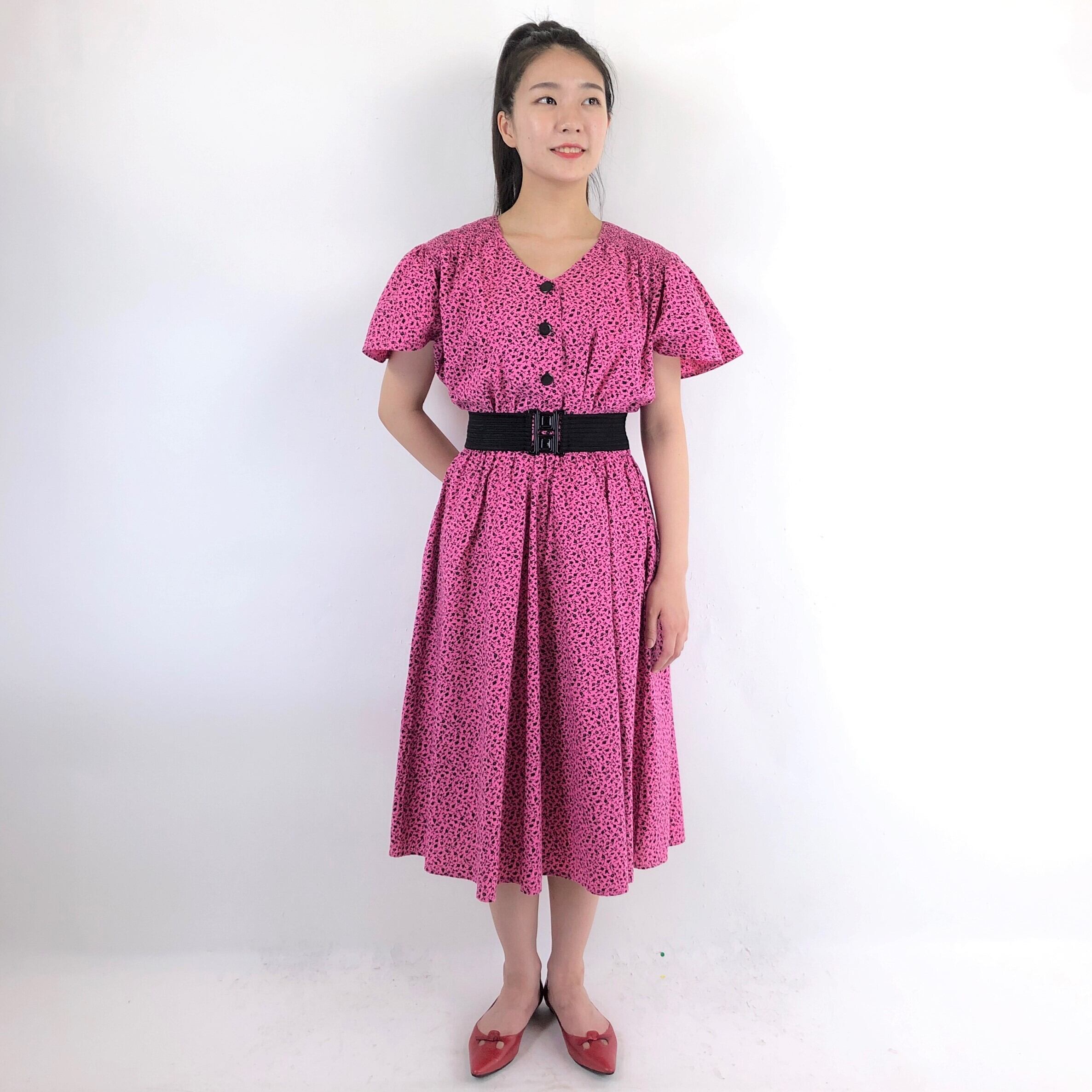 古着 ビンテージ 70s ロング ワンピース ポンチョ ハンドメイド サイケ  