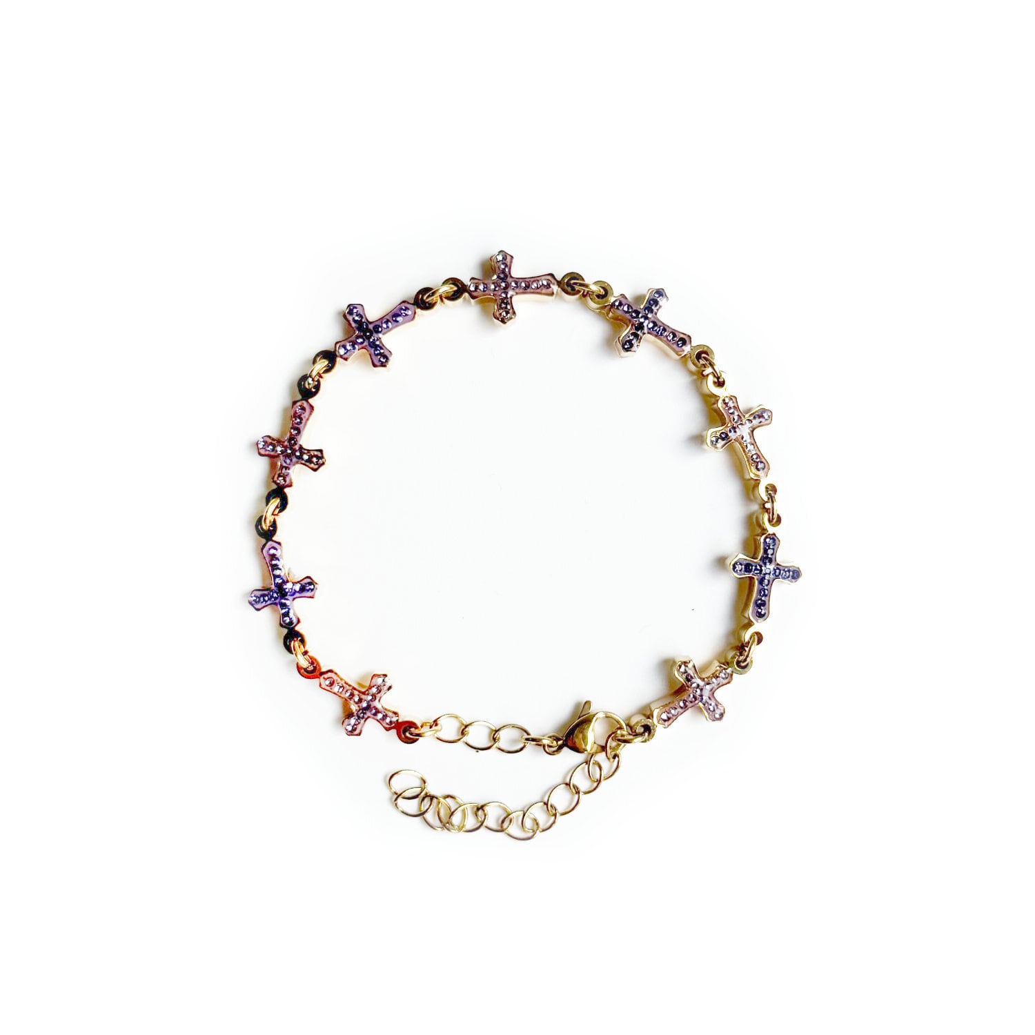 StarChain World / GOLD PURPLE CROSS BRACELET | HOLICK