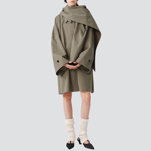 Oversized cape trench coat A00125