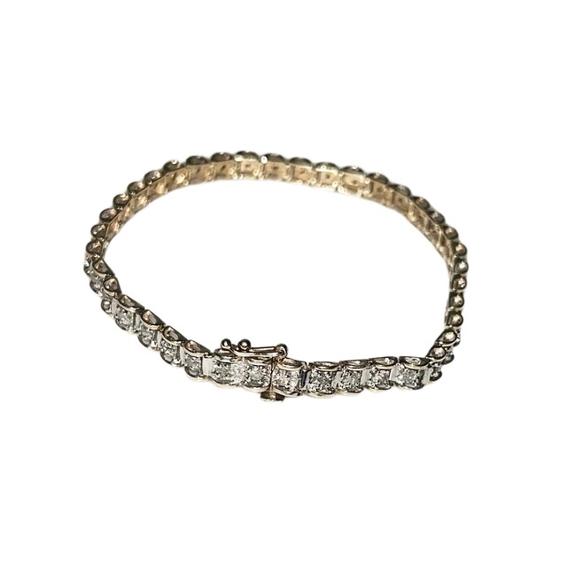 vintage 9ct gold high-quality diamond tennis bracelet