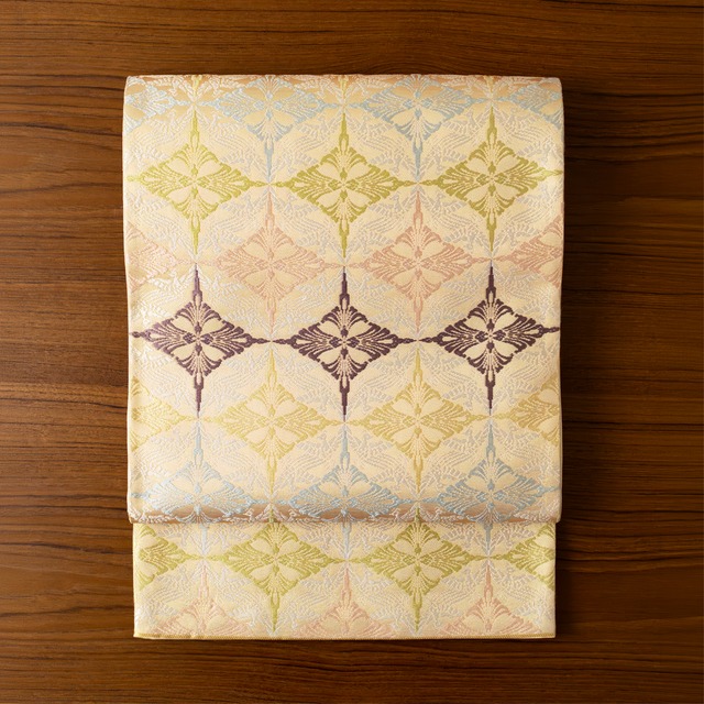 河合美術織物製　鳥襷文　西陣織　袋帯【中古品】