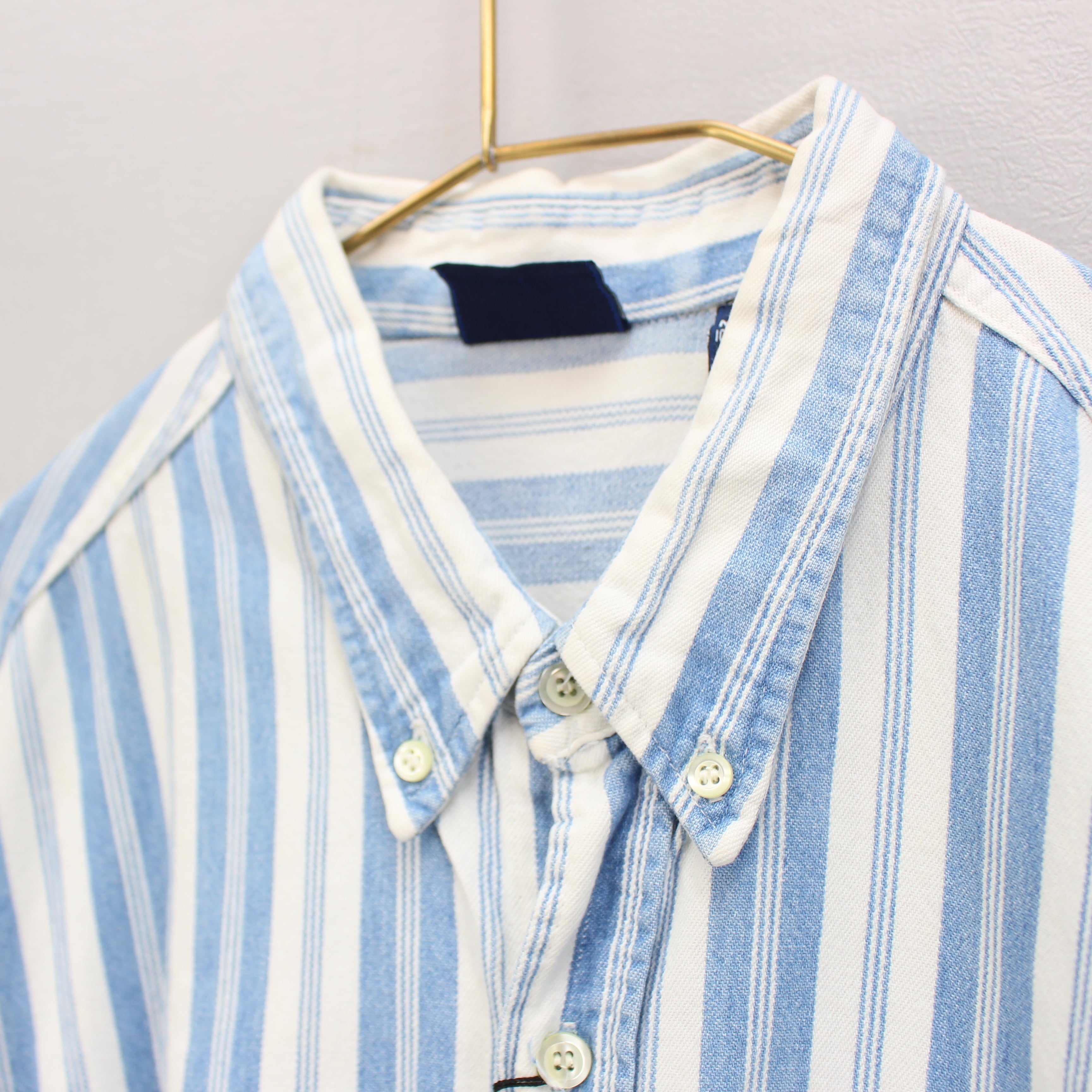 USA VINTAGE BON HOMME STRIPE PATTERNED BUTTON DOWN SHIRT/アメリカ