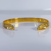 [Lsize]Plumeria Feather Bangle –Gold-