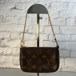 【最終処分SALE】LOUIS VUITTONルイ・ヴィトン ミニ･ポシェット･アクセソワール モノグラム レザー ハンドバッグ ブラウン A-12640