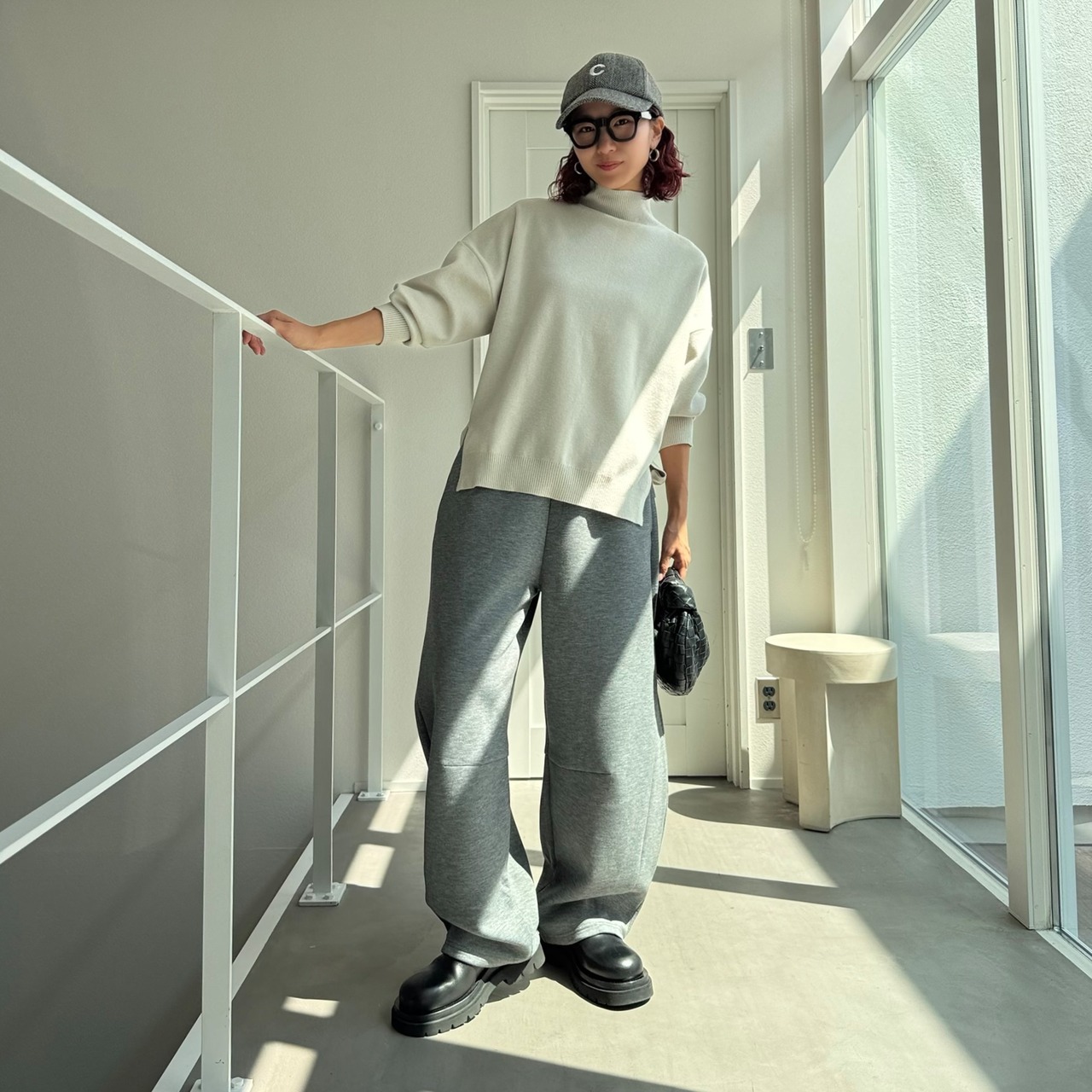 スウェットラフコクーンPT/グレー