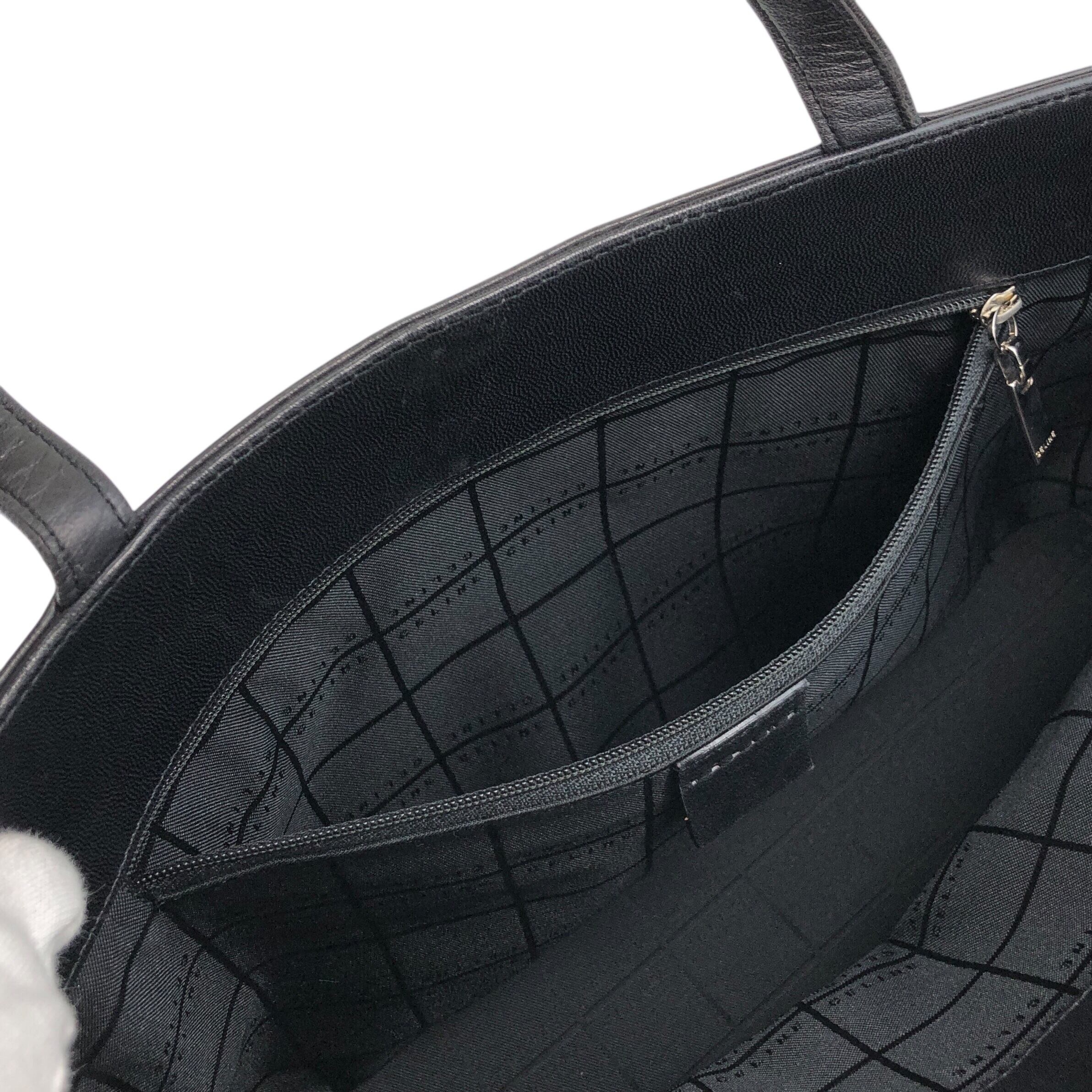 CELINE セリーヌ トートバッグ ブラック ロゴ レザー vintage