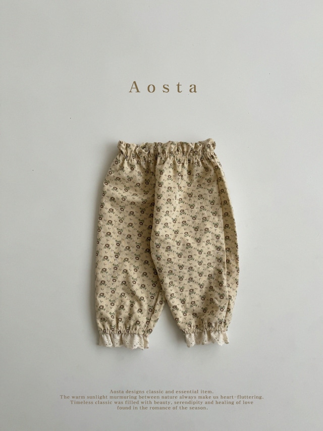 【即納】AOSTA(アオスタ)　bigフラワーパンツ
