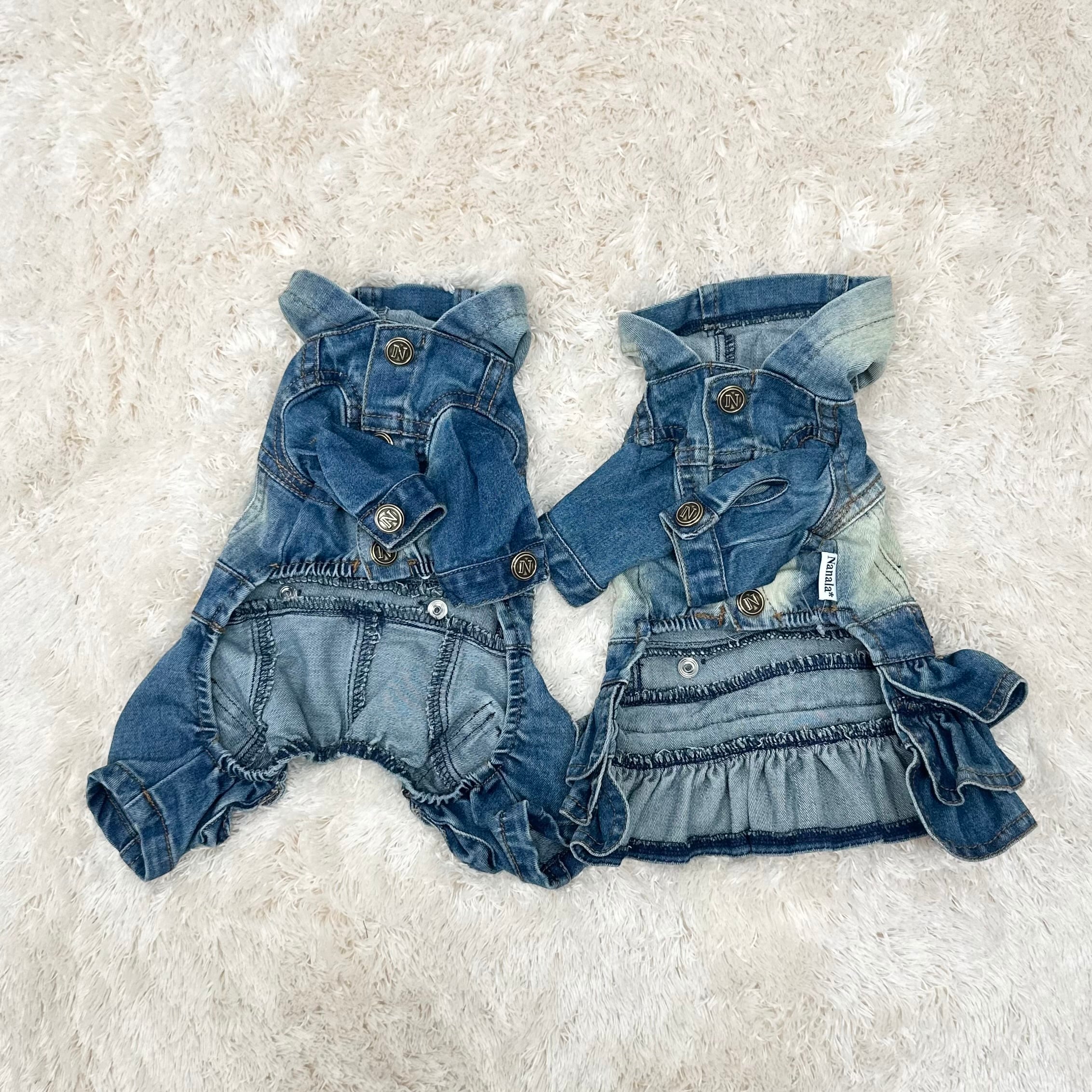 NANALA REON デニム犬服 M フリル付き REON~デニム~ 2XL.3XL | Nanala＊