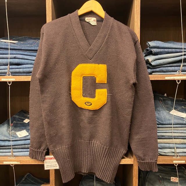 1950'S COANE BROWN WOOL SWEATER