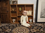 「Gebruder Knoch」レース袖のくったりドール(ヘッド欠け・ヘアラインあり) 画像1