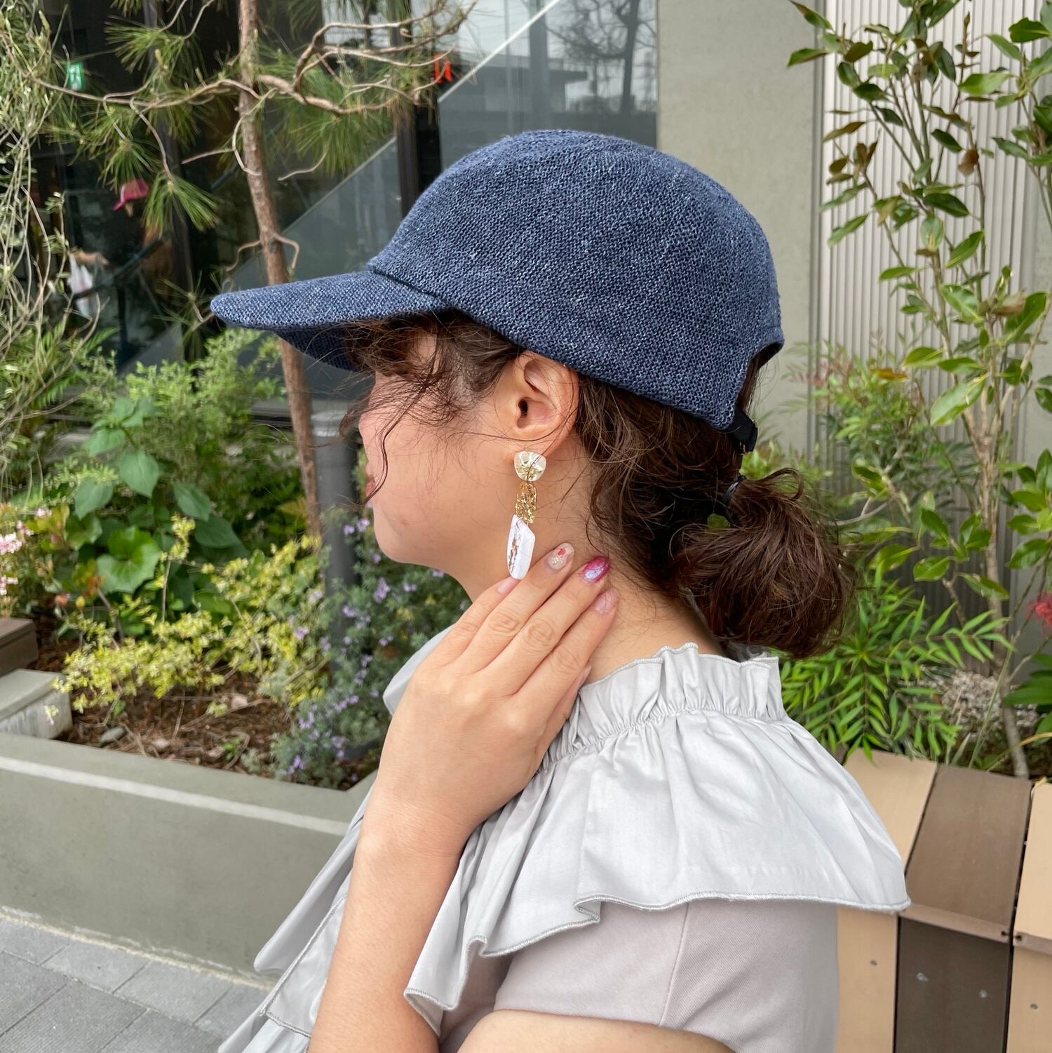 洗えるリネン】真夏も涼しい麻素材♡大人のリネンキャップ♡サイズ調整