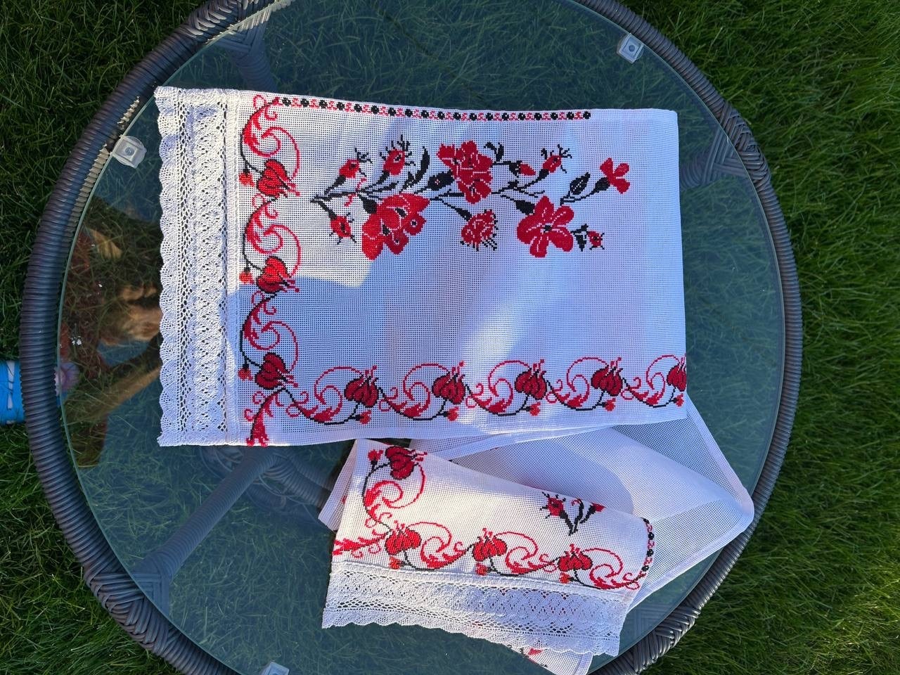 ウクライナ伝統手刺繍祭具タオル「ルシニク」 - 4