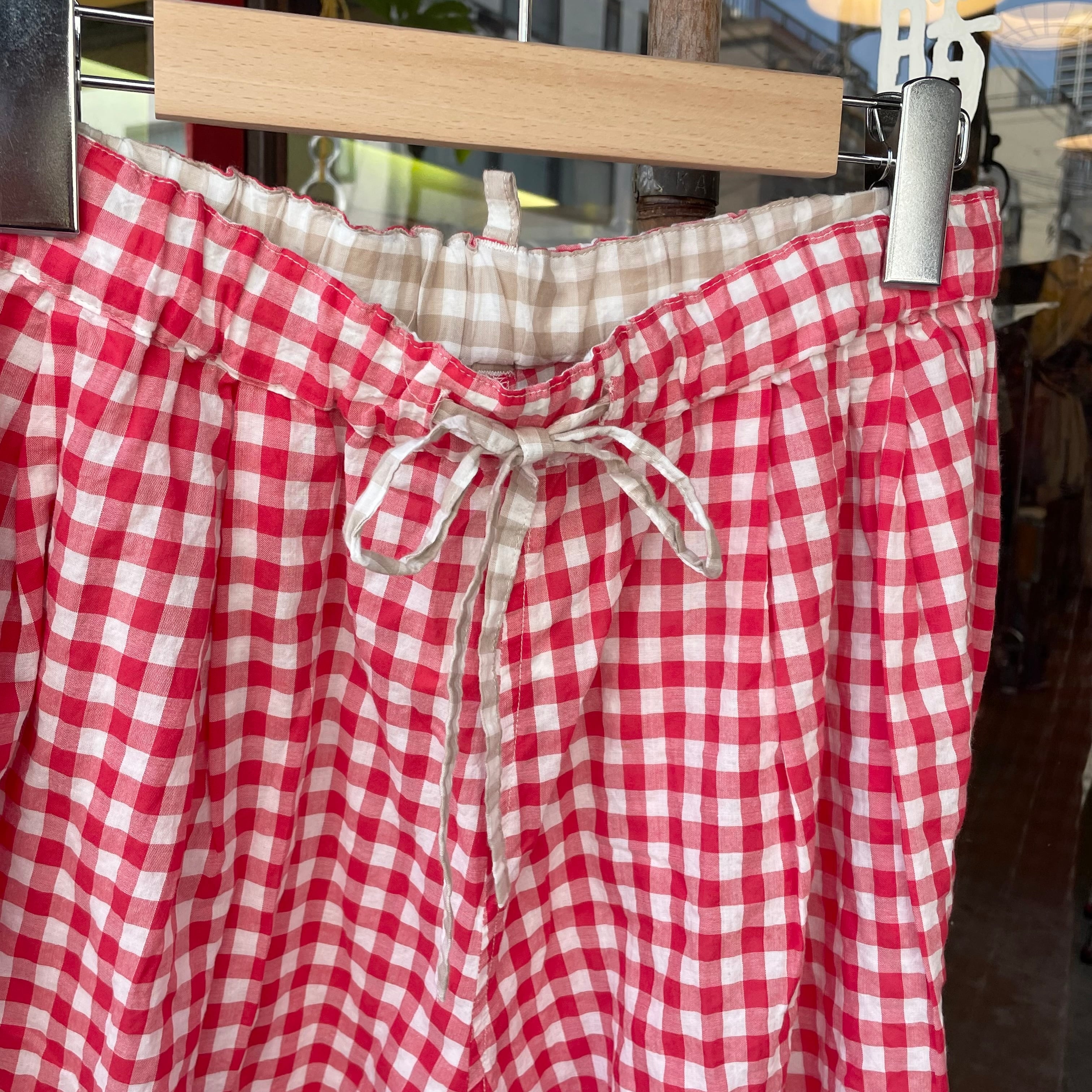 40%OFF‼️Wideはかまパンツ ゆらぎギンガムチェック 51P48 サイズM