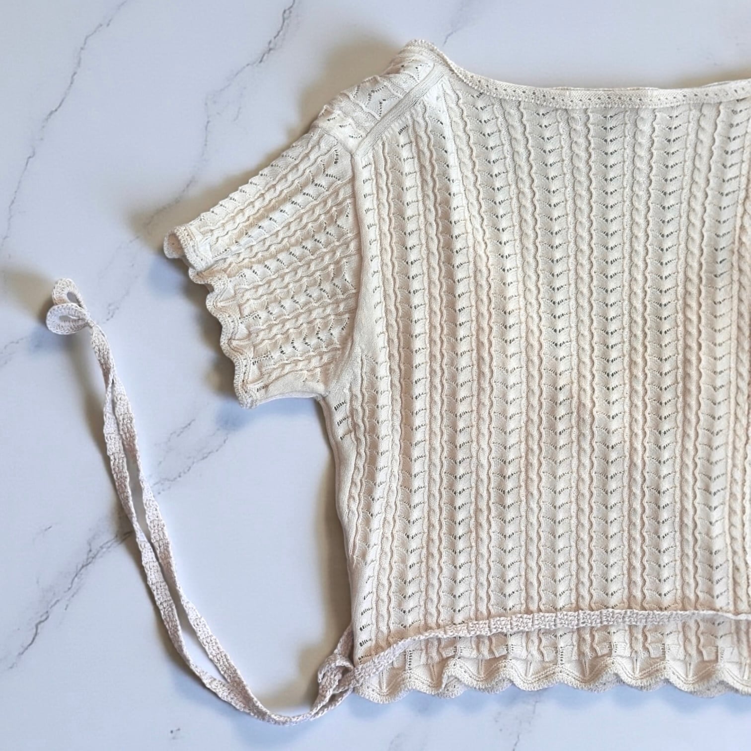 FUMIKA_UCHIDA  [LACE KNIT CACHE-COEUR TOP]