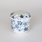 蒸し碗 茶碗蒸し 碗蒸し 器 蓋付き 桜づくし【 焼板付 染付 蒸し碗 】 美濃焼 日本製