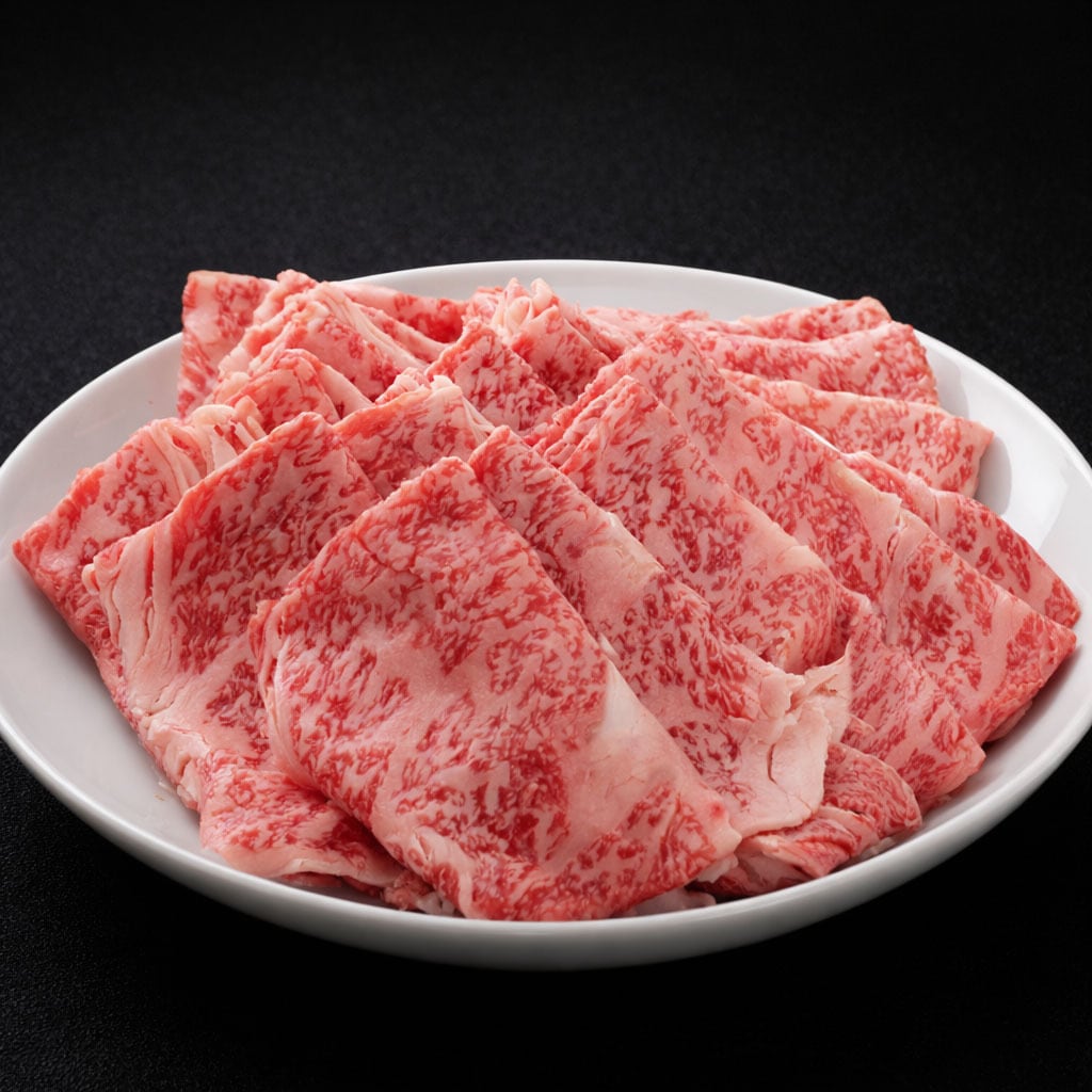 宮崎県産黒毛和牛の熟成特上ロースうす切り肉 250g×2【鏡山牧場】001