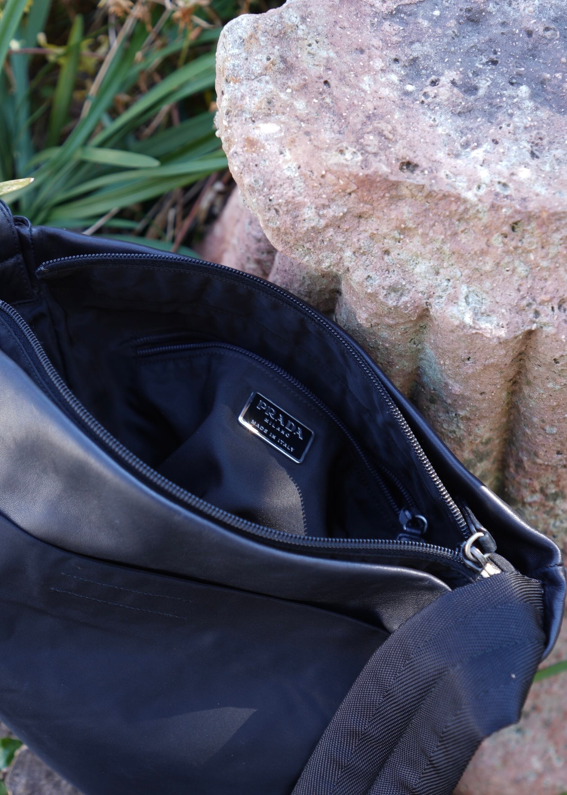 1999aw prada nylon leather トップ shoulder bag 1999aw prada